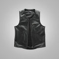 Mens Black Sheepskin Waistcoat Cowboy Genuine Leather Vest - bombersflight