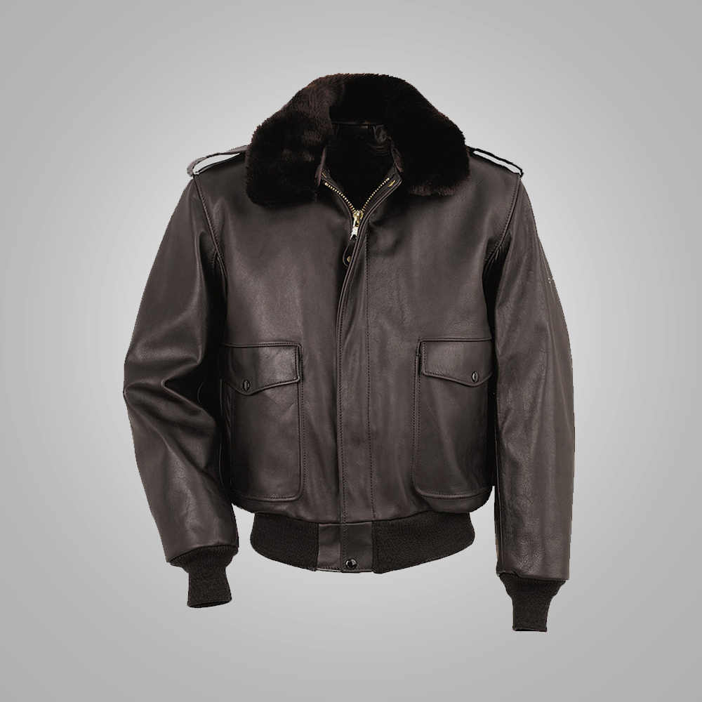 Men Dark Brown Flying Aviator RAF A2 Cowhide Leather Flight Jacket - bombersflight