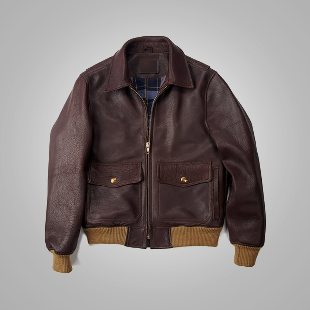 Men's A2 Bomber Flying RAF Aviator Sheepskin Leather Jacket - bombersflight