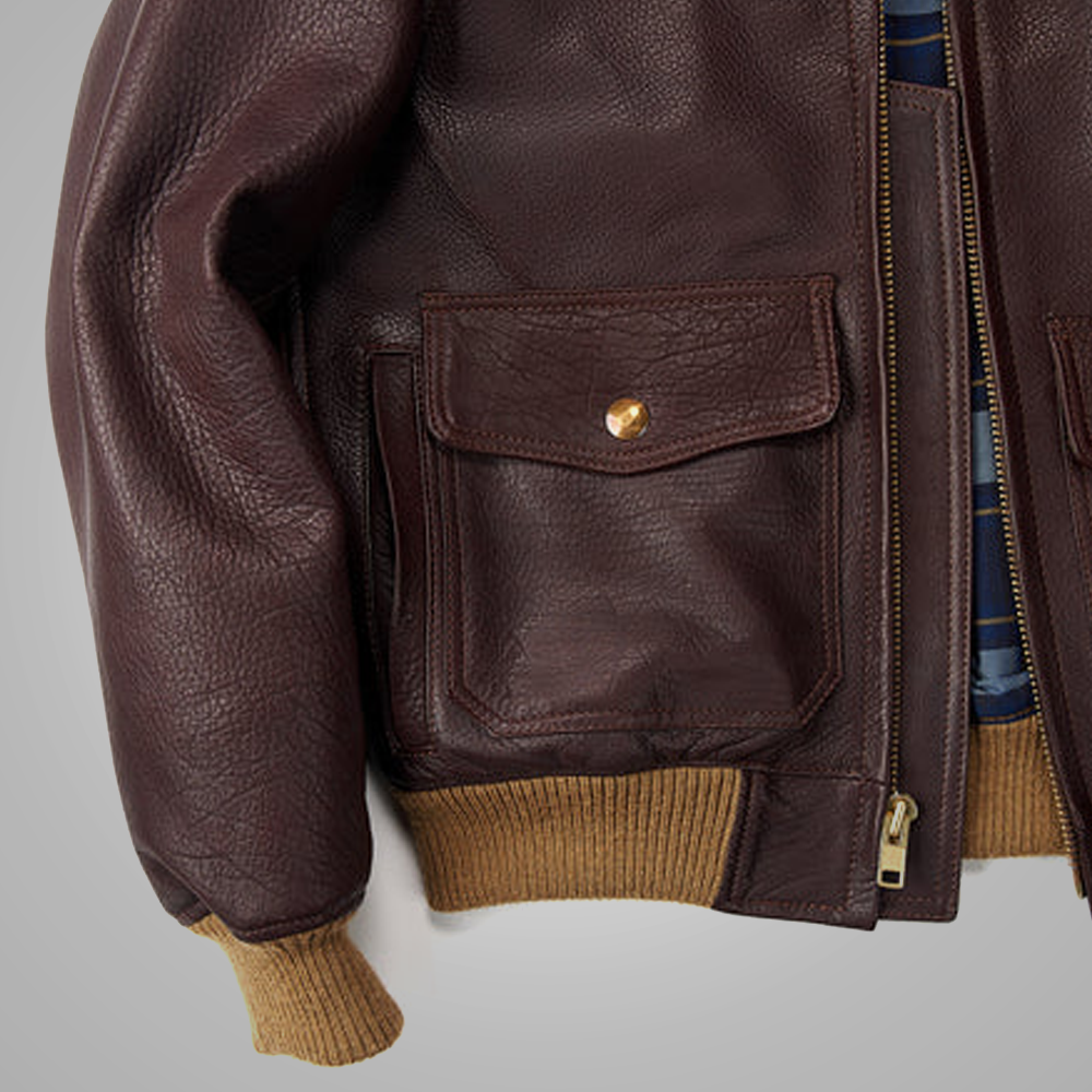 Men's A2 Bomber Flying RAF Aviator Sheepskin Leather Jacket - bombersflight