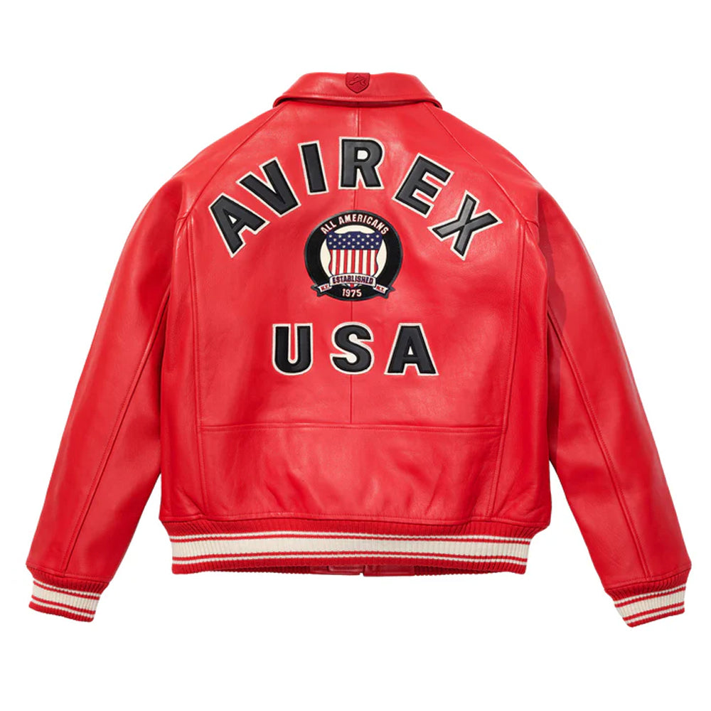New Men's Aviex Jacket Classic Leather Bomber Jacket - bombersflight