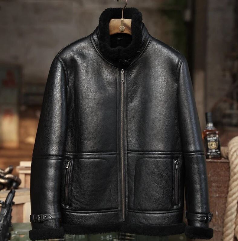 Men's B3 RAF Aviator Sheepskin Shearling Leather Jacket - bombersflight