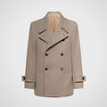 Beige Wool Blend Royal Navy Peacoat