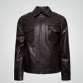 Men's Brown Cowhide Field Leather Jacket - bombersflight