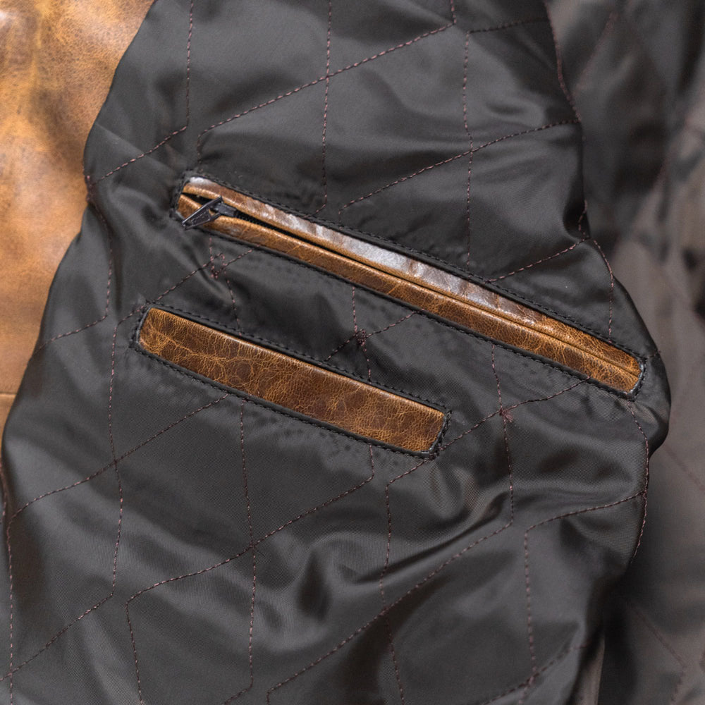 Vintage Brown Cafe Racer Moto Jacket