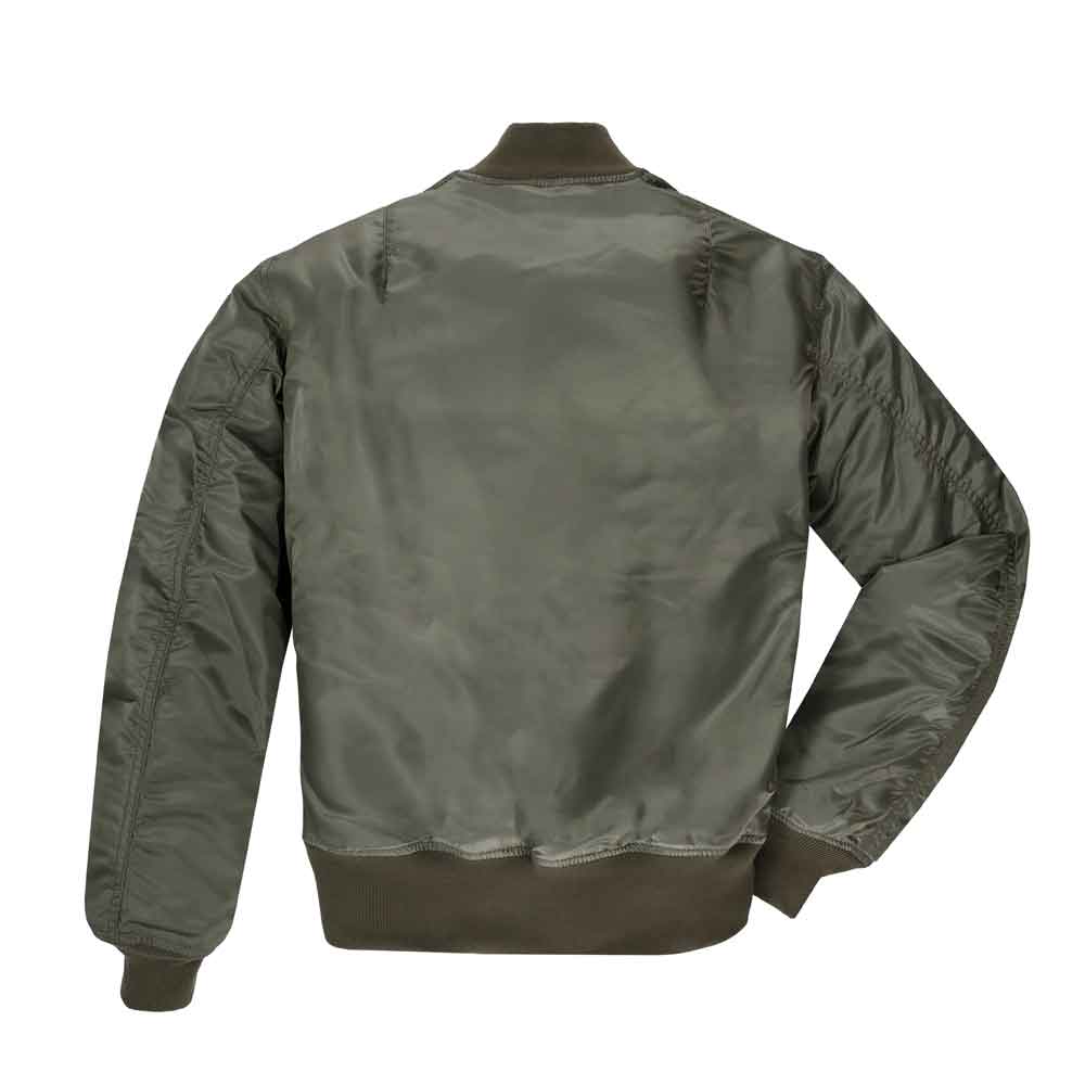 Green bomber jacket on a white background