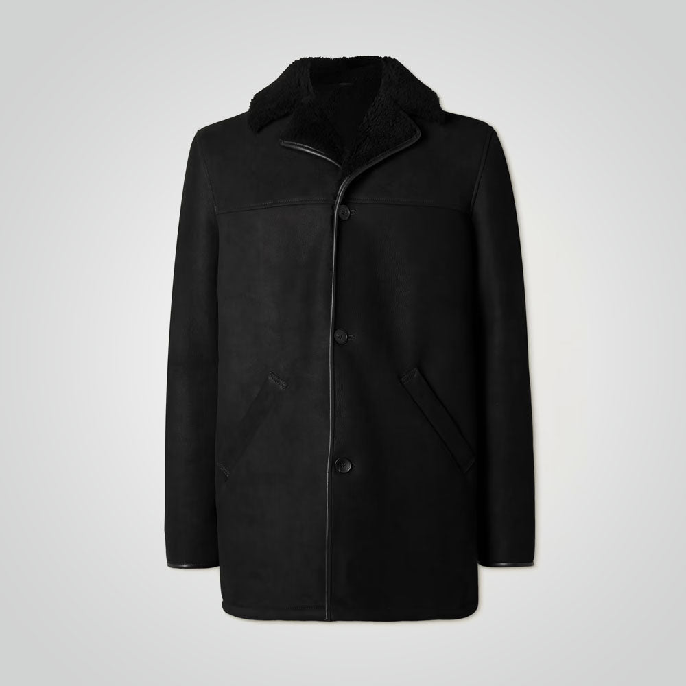 Nubuck Leather Shearling Coat