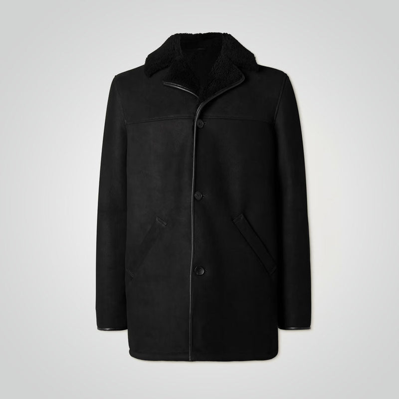 Nubuck Leather Shearling Coat