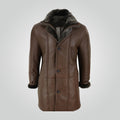Men’s Brown Sheepskin Long Coat