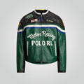 Men's Cafe Racer Motor Racing Leather Moto Jacket