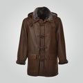 Men's Dark Brown Vintage Sheepskin Shearling Coat