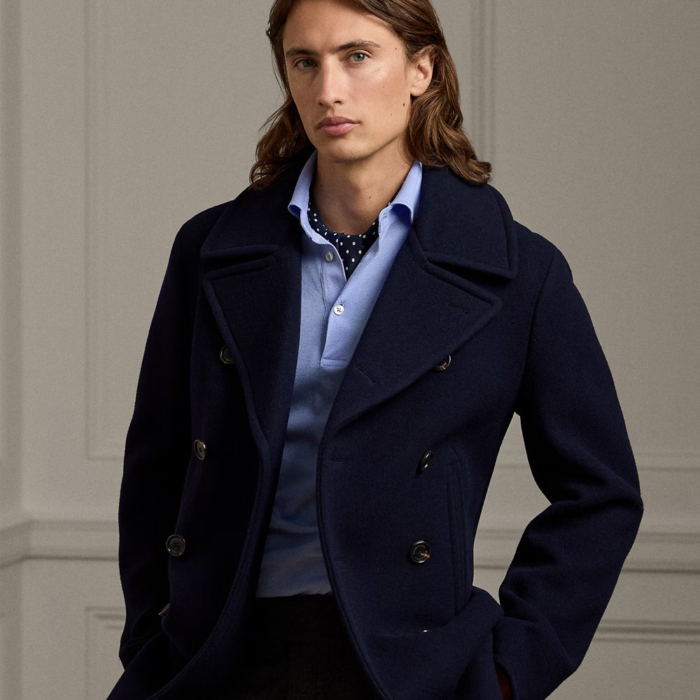 Men's Double Breasted Premium Wool Pea Coat