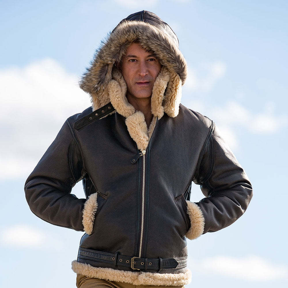 Hooded B3 RAF Aviator Sheepskin Jacket