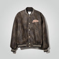 Men's Vintage Leather Varsity Bomber Jacket
