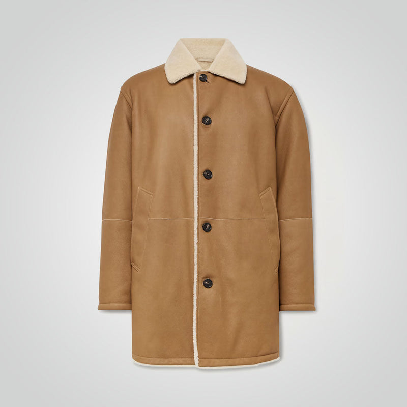Bomber Sheepskin Leather Shearling Coat
