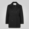 Royal Navy Sailor Wool Peacoat for Men in Black