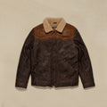 Distressed Sheepskin Leather Sherpa Jacket For Men