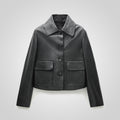 Shirt Style Black Blazer With Flap Pockets