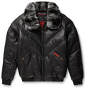 Black Genuine Soft Leather V-Bomber Jacket - bombersflight