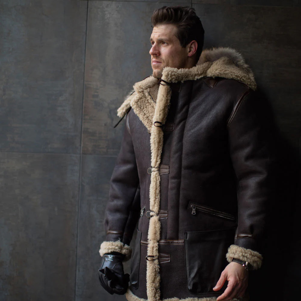 Men's Brown Sheepskin Shearling Coat