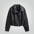 Women's Distressed Black Biker Jacket