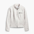 Women Biker White Leather Jacket