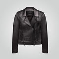 Women's Black Motorbike Leather Biker Jacket