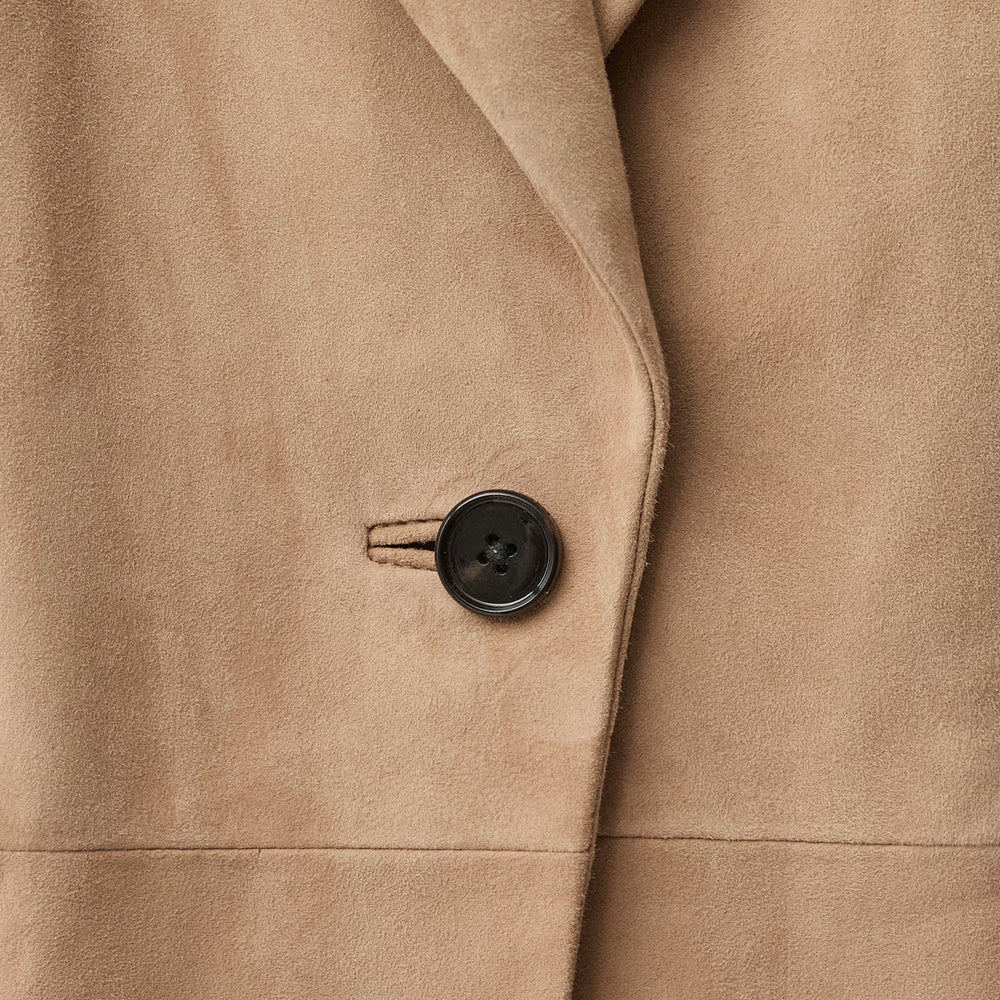 Brown Suede Leather Blazer
