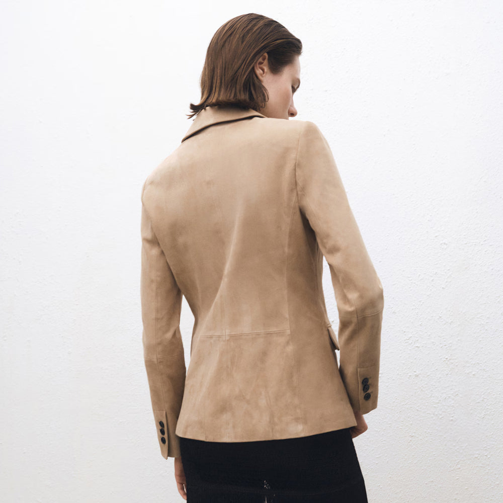 Brown Suede Leather Blazer