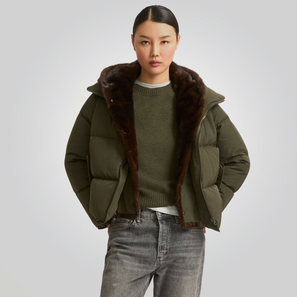 Down Jacket With Fur Lining