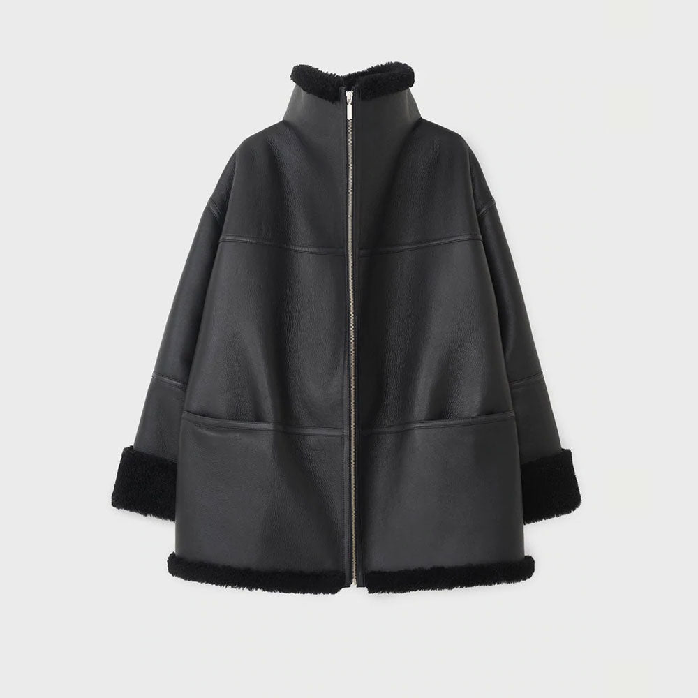 Women B3 RAF Black Styled Sheepskin Shearling Leather Jacket - bombersflight