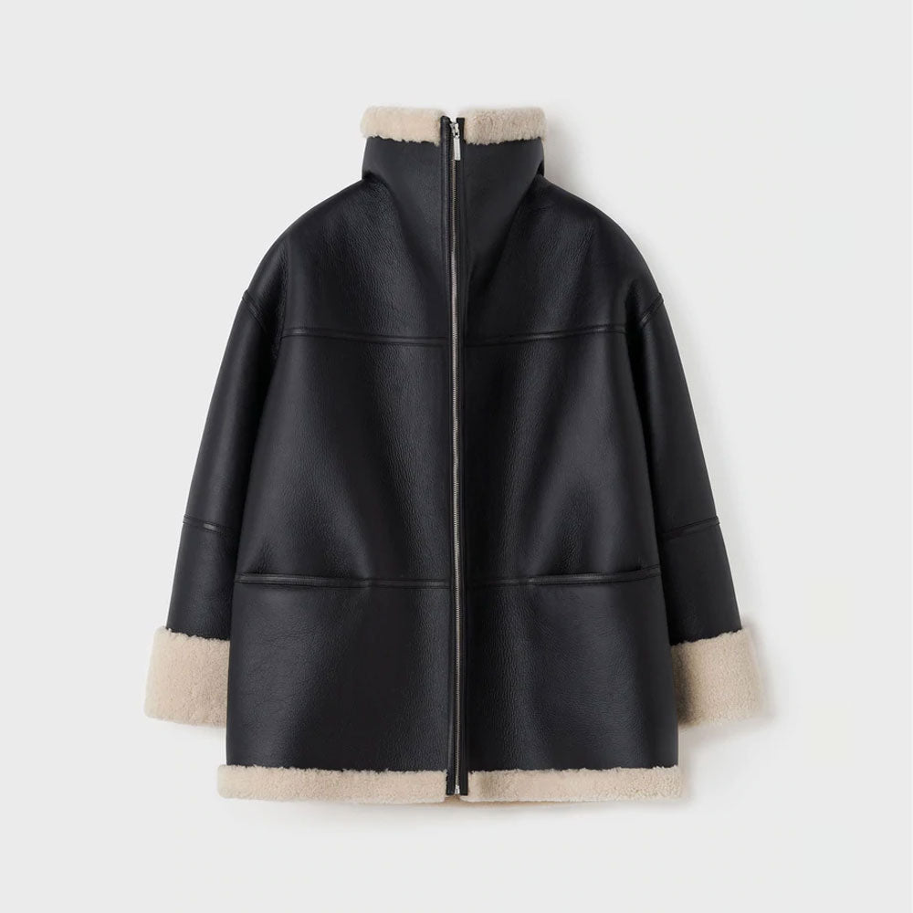 Women B3 RAF Aviator Styled Sheepskin Shearling Leather Jacket - bombersflight