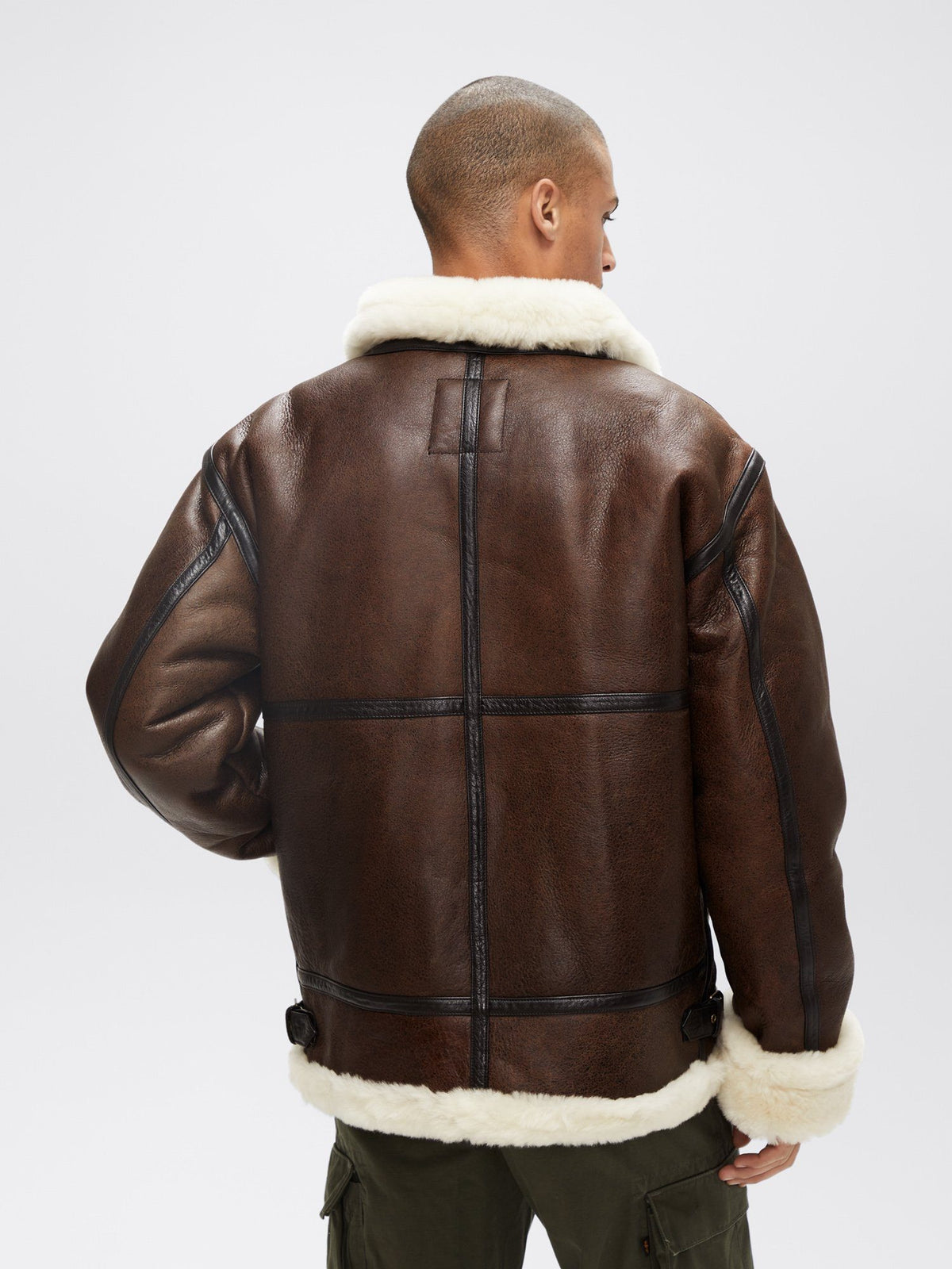 Men's Warm Shearling Leather Jacket B3 Flight Style Leather Jacket - bombersflight