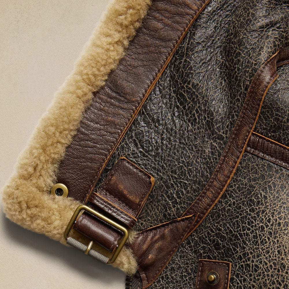 Aviator Sheepskin Leather Bomber Jacket