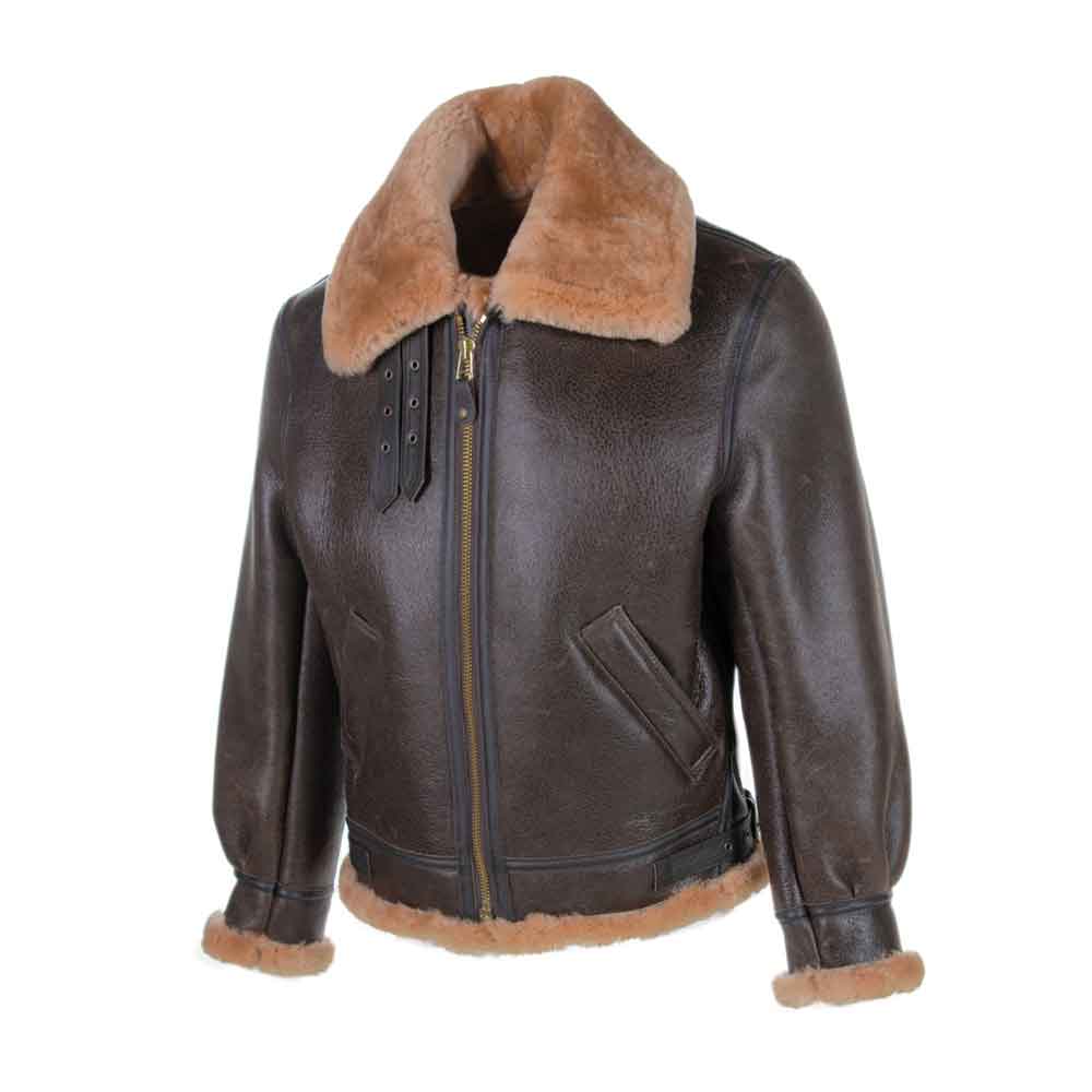 Bomber Jacket with Fur Men in Brown Colour - bombersflight