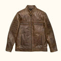 Brown Leather Moto Jacket