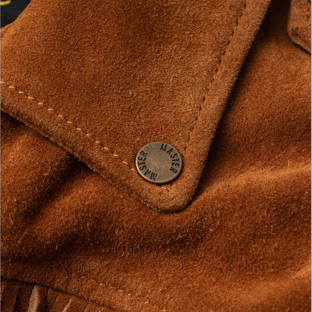 cowboy jacket leather closeup view