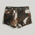 Genuine Short Hair Cowhide Leather Short - bombersflight