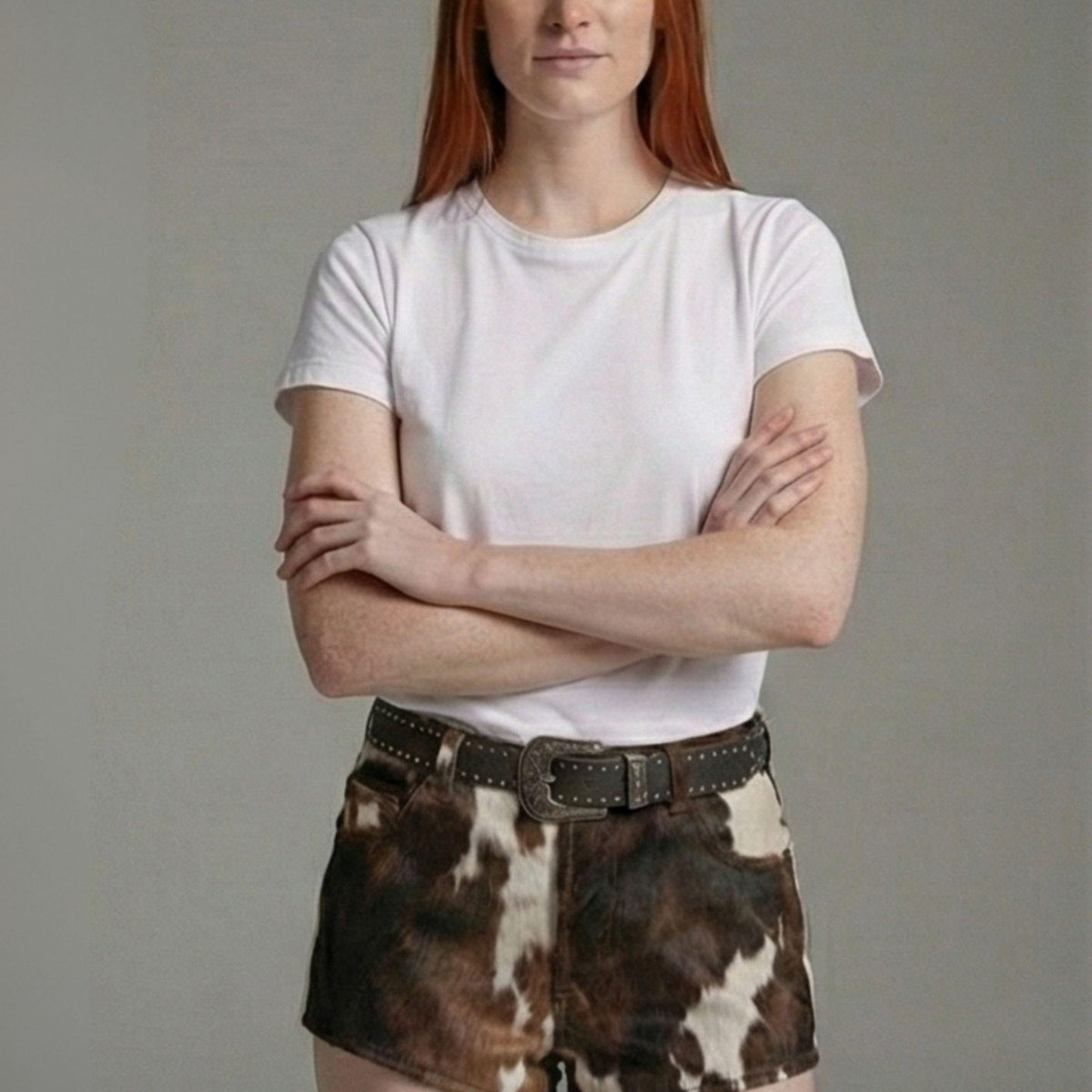 Genuine Short Hair Cowhide Leather Short - bombersflight