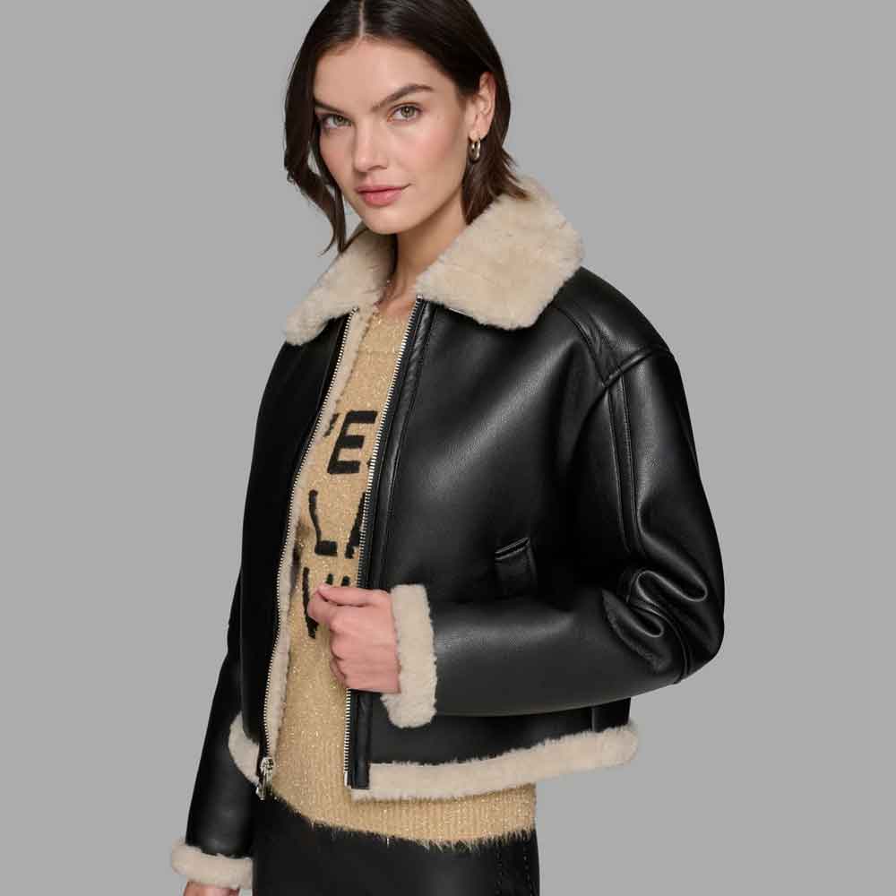 Cropped Fur Jacket for women