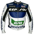 Honda Motorbike Jacket Repsol Gas Motorcycle Biker Leather Jacket - bombersflight