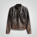 Women Vintage Cafe Racer Leather Biker Jacket
